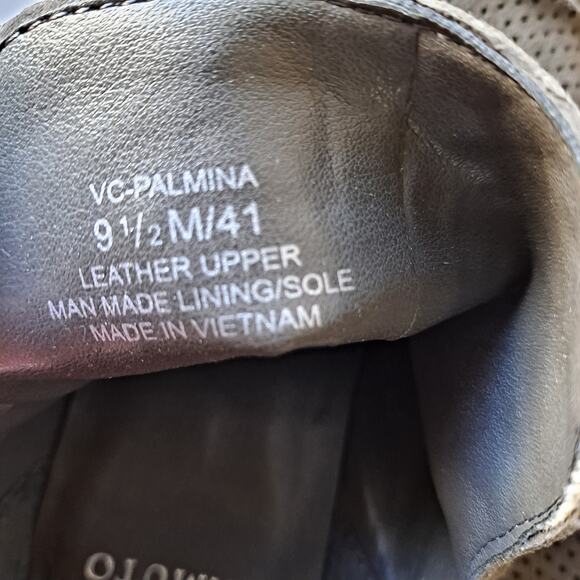 Vince Camuto Palmina Perforated Suede Block Heel Ankle Boot Brown Women Size 9.5 - Picture 12 of 13